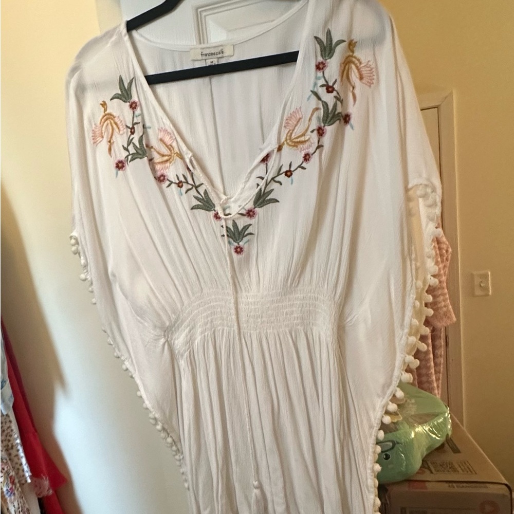 White Embroidered Kaftan